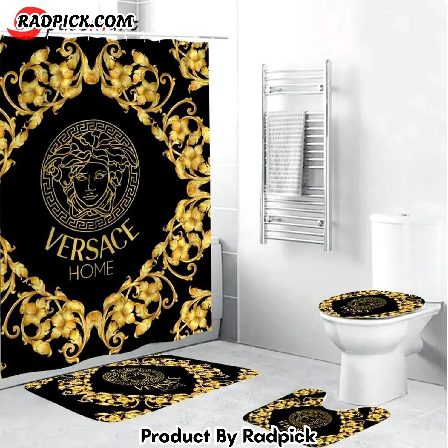 Versace style 16 shower curtain waterproof luxury bathroom mat set luxury brand shower curtain luxury window curtains 423 bathroom set rp38729
